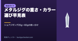 メタルジグの重さ・カラー選び早見表 - ショアジギング20g〜60gの使い分け